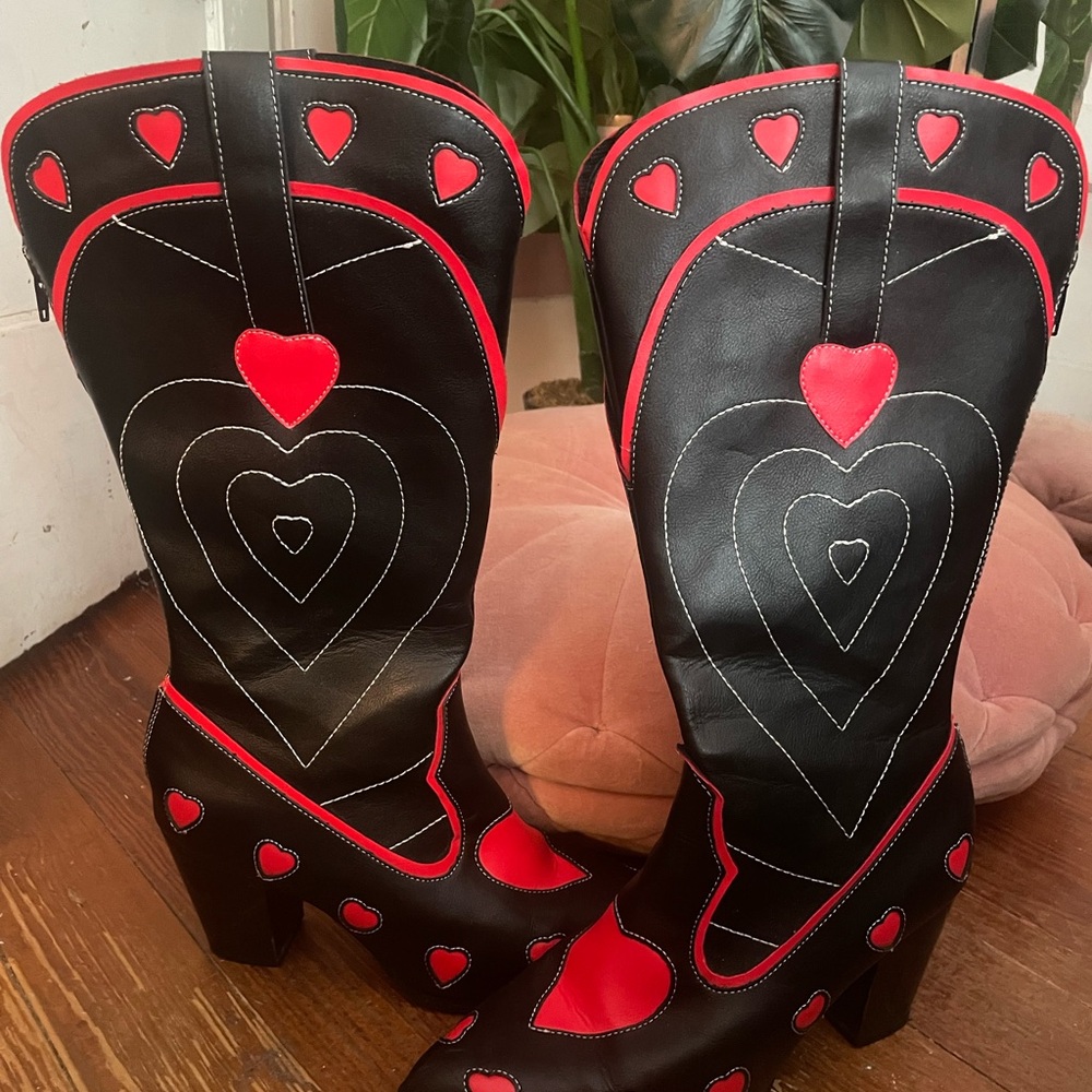 Y.R.U Black and Red Space Cowgirl Boots